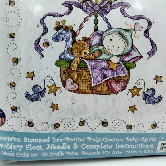 Tobin Baby New In Package Balloon Ride Baby Mice Birds 34" x 43" Quilt Kit - Picture 5 of 5